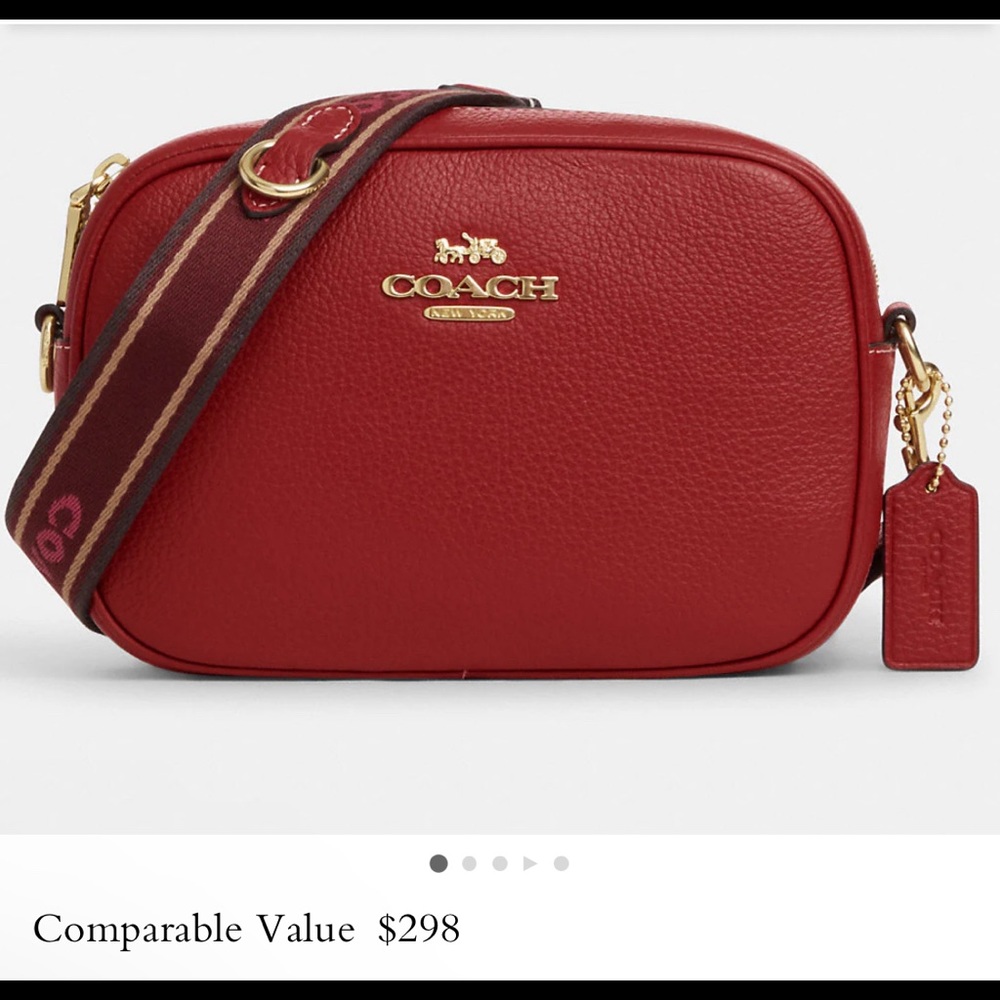 2 PC Set ❤️Coach Red Leather Crossbody Bag with Card Case